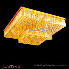 Praça LED Limpar Cristal Flush Montado Teto Luminária Luz Pingente Lustre